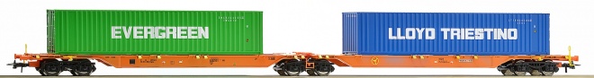 Double unit container car Wascosa with containers<br /><a href='images/pictures/Roco/226804.jpg' target='_blank'>Full size image</a>